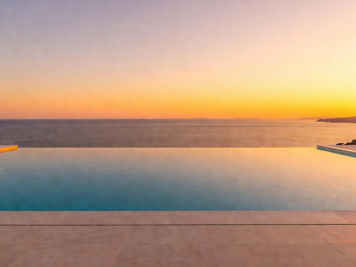 Infinity pool meeting the Mediterranean horizon